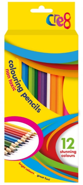 Cre8 Colouring Pencils Pack of 12 Assorted Colours P2123 (Parcel Rate)