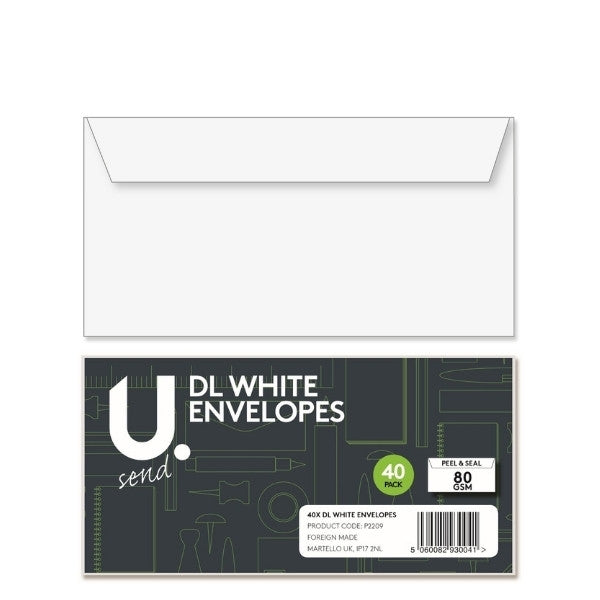 DL White Envelopes 40 Pack P2209 (Parcel Rate)