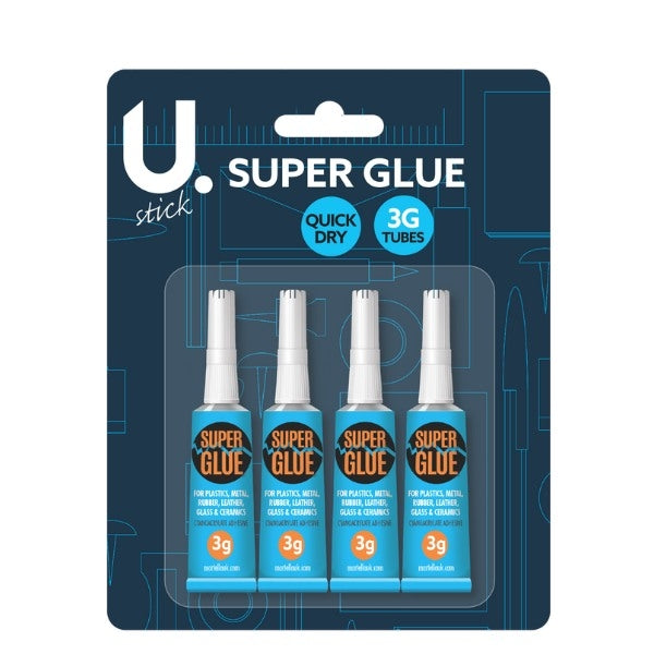 Super Glue 3g Pack of 4  16 x 12 x 1cm P2333 (Large Letter Rate)