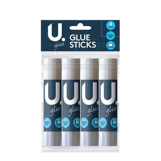 4 Pack Glue Sticks Quick Dry Art and Crafts Washable Glue Sticks P2430 (Parcel Rate)