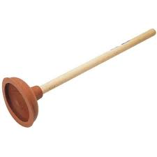 Bathroom Sink Toilet Plunger with Wooden Handle 40 cm 2575 (Parcel Rate)