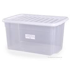 Plastic Storage Box with Lid 28 Litre Assorted Coloured Lids LL5267 / ST28 A (Big Parcel Rate)