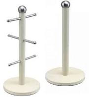 Dainty Kitchen Roll Holder & Mug Tree Chantilly Cream 7666 A (Parcel Rate)