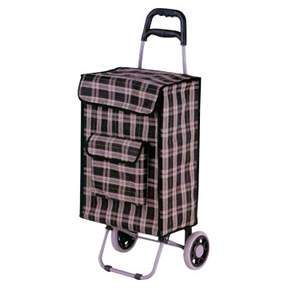 Shopping Trolley Foldable Square Tartan Print Pattern 2 Wheels Assorted Colours 2129 (Big Parcel Rate)