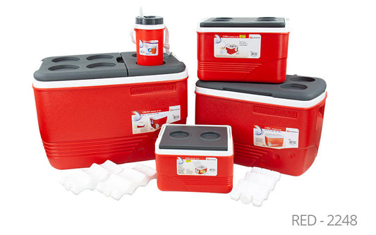 Ice Chest Cooler Box Set of 5 1.25 / 6.0 / 14.0 / 31.0 / 60.0 Litre Red 2248 (Big Parcel Rate)