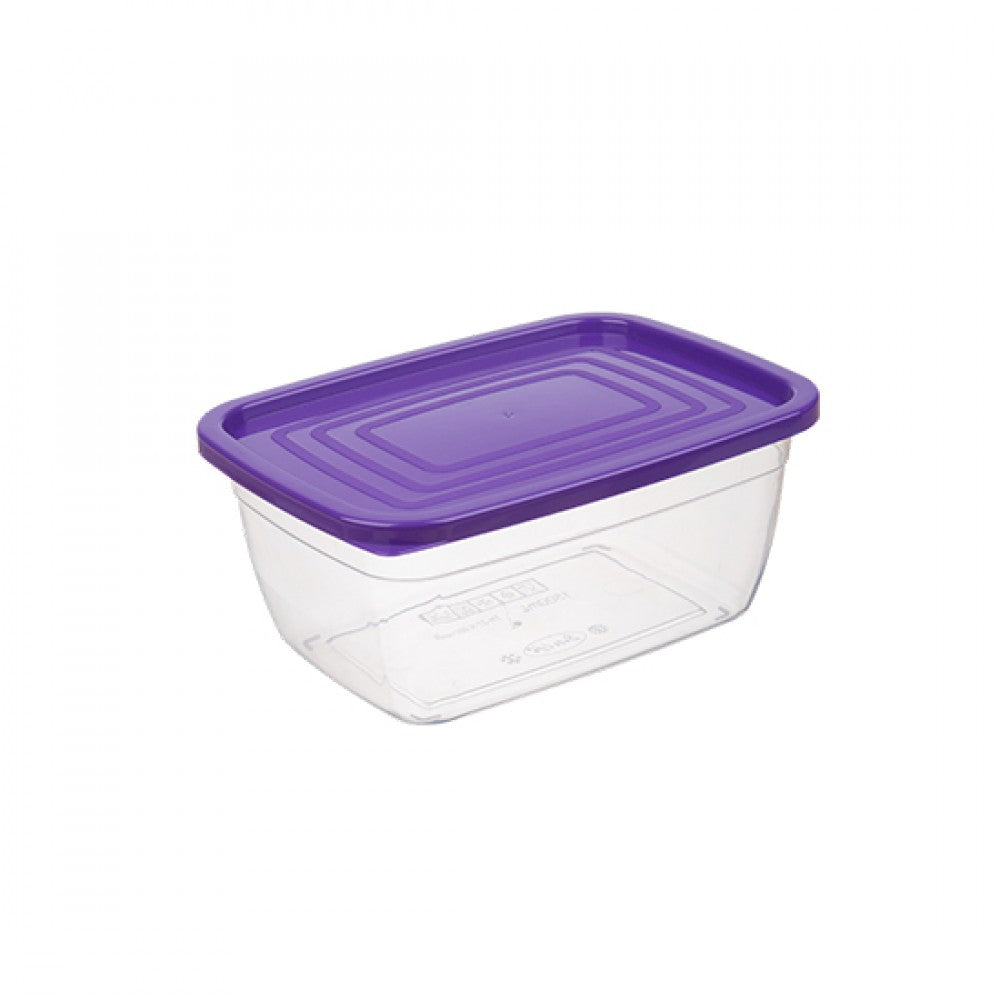 3 Pack Plastic Clear Storage Containers 0.6 / 1.0 / 1.5 Litre Assorted Colours SKB004 (Parcel Rate)