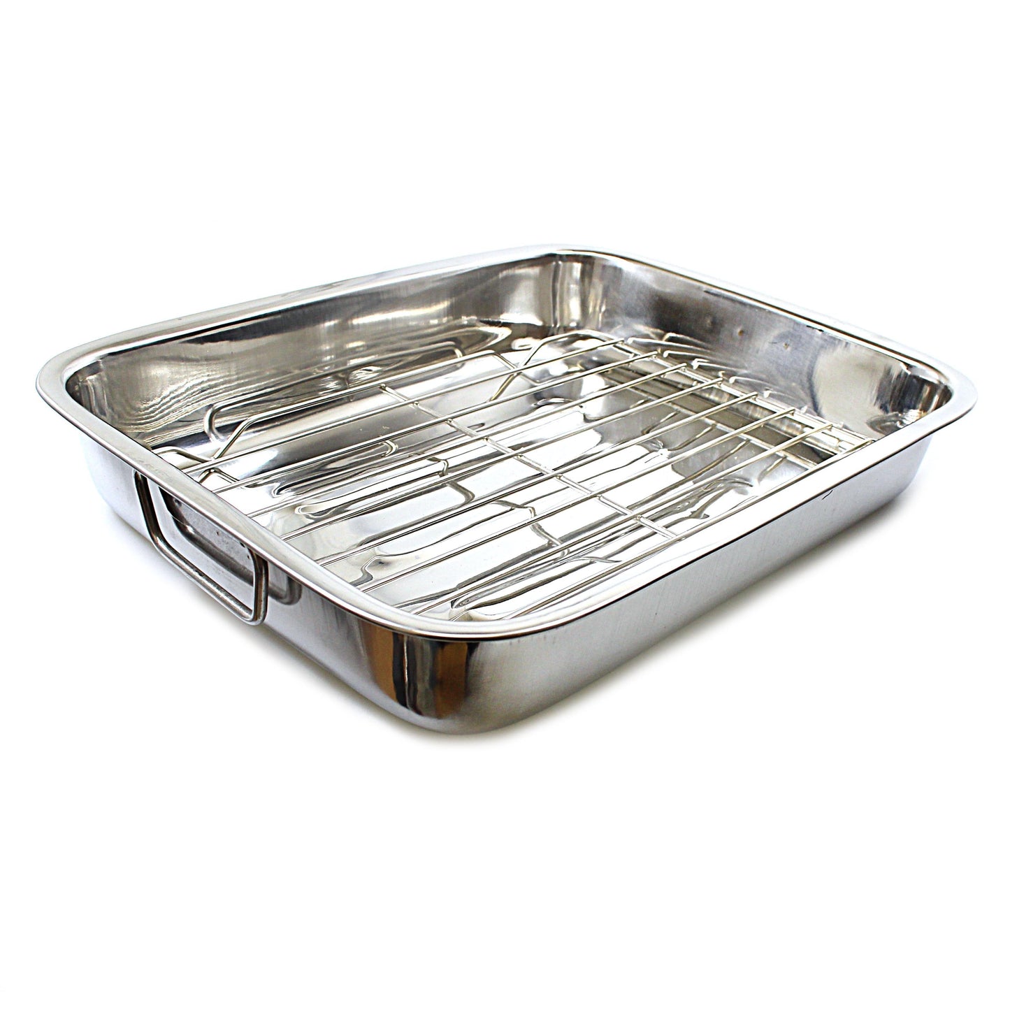 Stainless Steel Roasting Lasagne Tray with Handles and Rack 35cm ST3238 A (Parcel Rate)