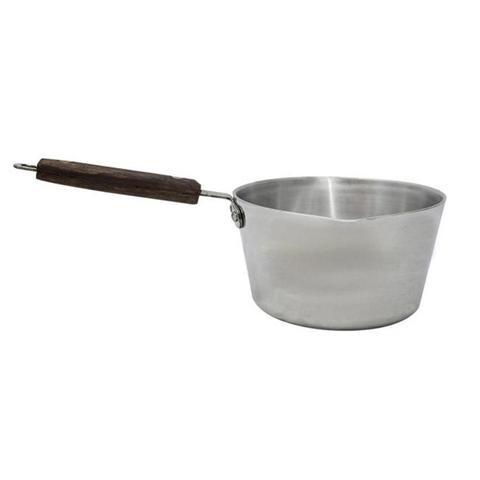 Milk Pan Nr 4 Heavy Duty Aluminium Cooking Sauce Pan Pot Wooden Handle MK4  (Parcel Rate)