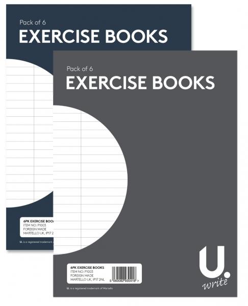 Exercise Books 16 Sheets 20 x 15 cm Pack of 6 P1003MP (Parcel Rate)