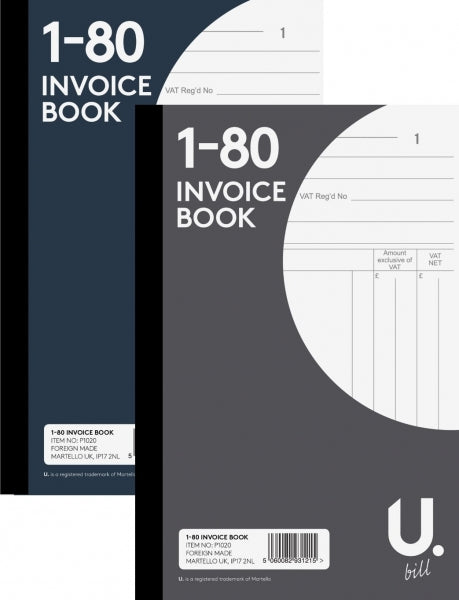 Invoice Book 1-50 	20.4 x 12.5 x 0.9cm P1020MP (Large Letter Rate)