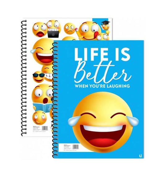Emoji Spiral Notepad Notebook Fun Children's Writing Book 20cm x 28cm P1032 A  (Large Letter Rate)