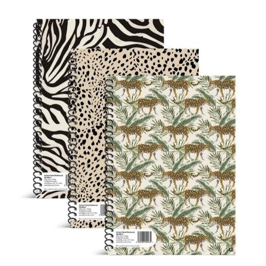Animal Spiral Notebook 20 x 28cm School Assorted Designs P1062 (Parcel Rate)