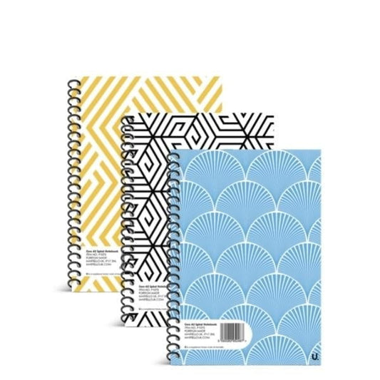 Geo A5 Spiral Notebook School Assorted Designs P1075 A  (Parcel Rate)