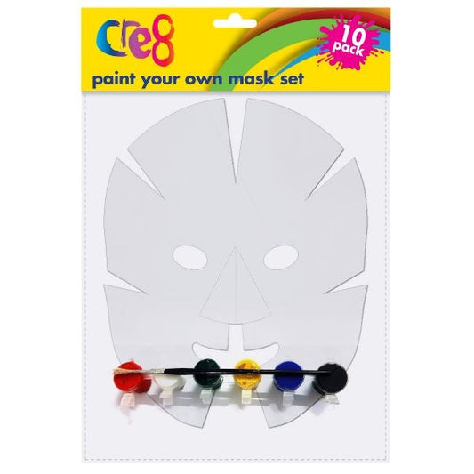 Cre8 Paint Your Own Mask Set 10pk P2077 (Parcel Rate)