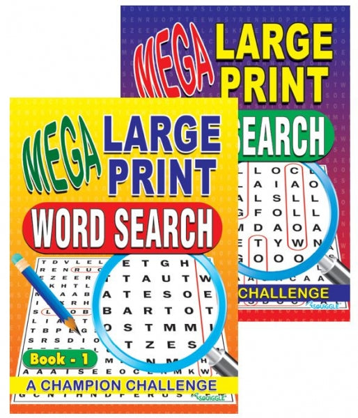 Mega Large Print Word Search Book Assorted Designs P2154 (Parcel Rate)