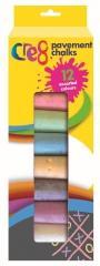 Cre8 Large Coloured Pavement Chalk Pack of 12 Assorted Colours P2178 (Parcel Rate)