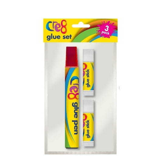 Cre8 Liquid and Stick Glue Set Pack of 3 Assorted Glues P2298 (Parcel Rate)