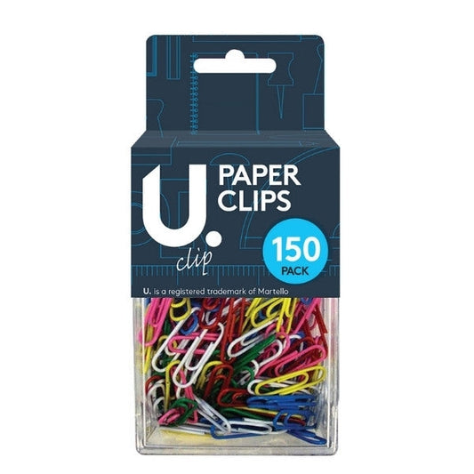 Assorted Colour Paper Clips Office Supplies School Work 150 Pack P2348 (Large Letter Rate)
