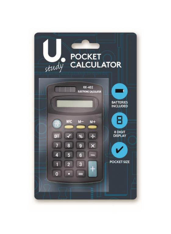 Pocket Calculator 8 Digit Display Home Office School Handy Pocket Size Calculator P2387 (Large Letter Rate)