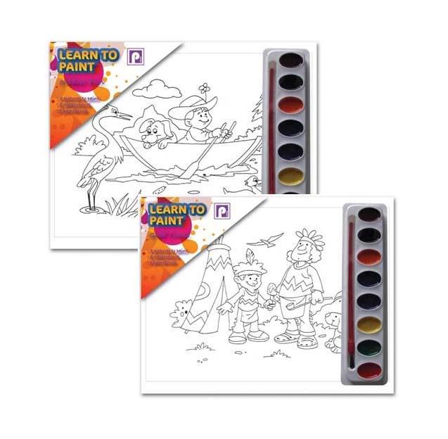 Childrens Fun Learning To Paint Assorted Designs With Paints and Brush P2469 (Parcel Rate)