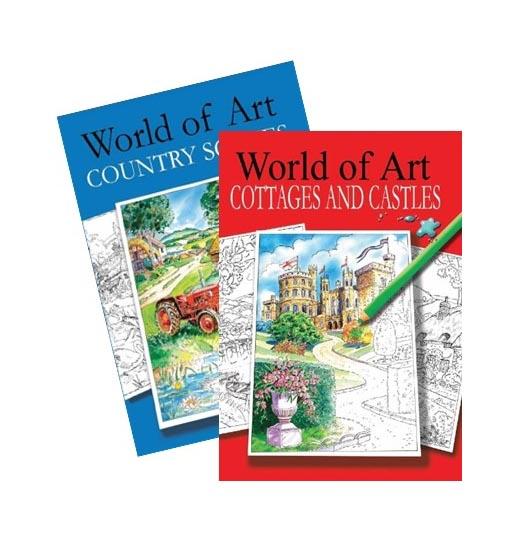 World of Art 1 & 2 Adult Relaxing Colouring Books World Of Art Random Sent x 1 P2581 (Large Letter Rate)