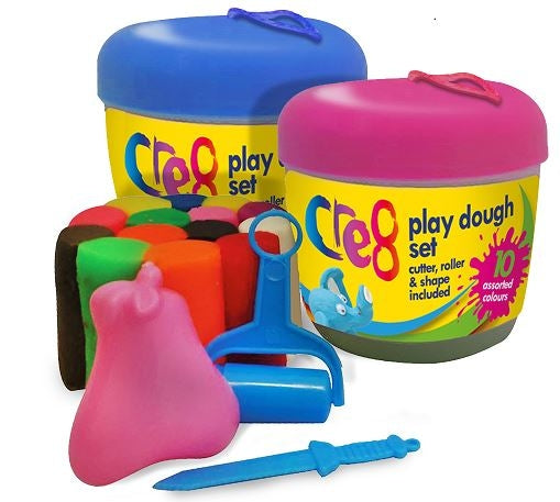 Cre8 Play Dough Set Apple Shape 10 Assorted Coloured Doughs Assorted Colours P2610 (Parcel Rate)p