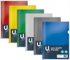 L Shape Folder Assorted Colour Home School Office Plastic A4 Folder P2747  A (Large Letter Rate)