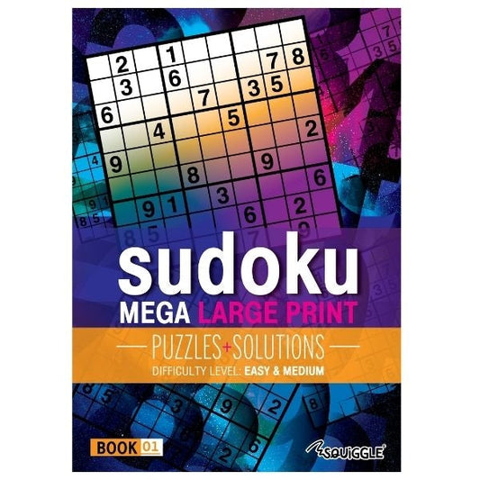 Mega Large Print Modern Sudoku Book 1 Easy & Medium P2962 (Parcel Rate)