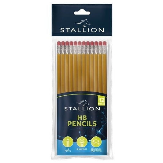 12 Pack HB Pencils With Eraser Tops Students Home P3081 (Parcel Rate)