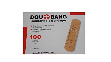 100 Pack Assorted Sizes Comfortable Bandages/Plasters First Aid DB2001 (Large Letter Rate)