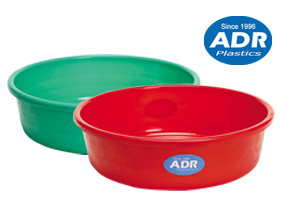 16' Plastic Washing Bowl Round Plain Assorted Colours MX4098 (Parcel Rate)