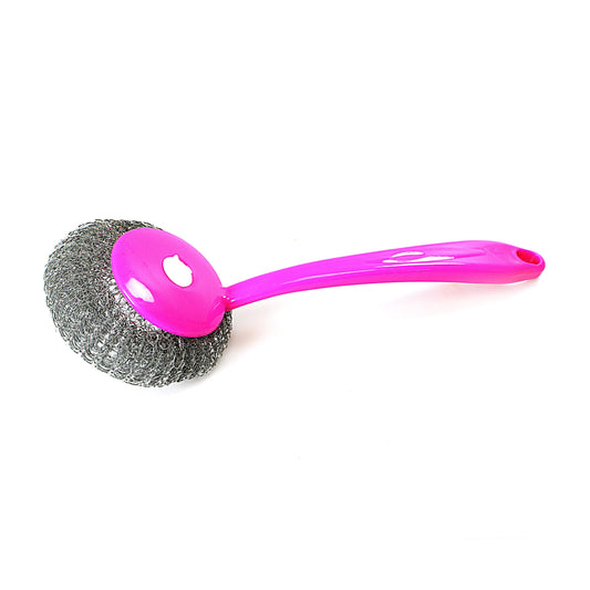 Kitchen Mesh Scourer Brush with Handle 25 cm 2756  A (Parcel Rate)