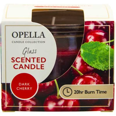 Opella Scented Candle In Glass Jar Dark Cherry Fragrance 6 x 8cm CDJARDC (Parcel Rate)