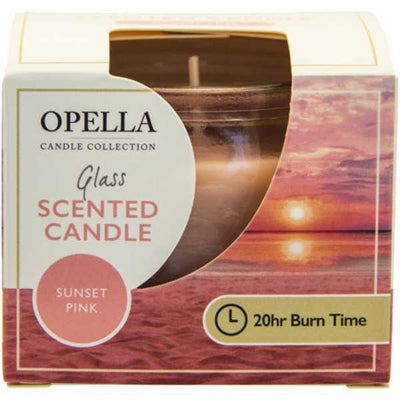 Opella Scented Candle In Glass Jar Sunset Pink Fragrance 6 x 8cm CDJARSP (Parcel Rate)