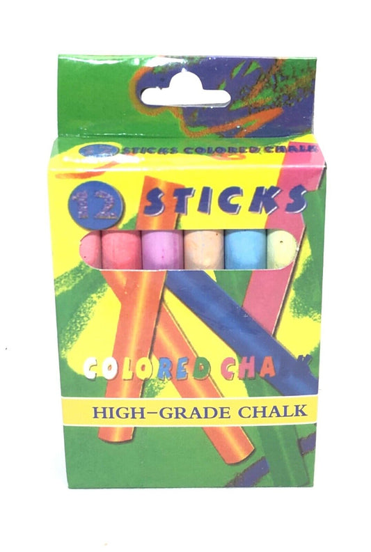 Coloured Chalk Sticks Boards Pavement Arts & Craft 9732