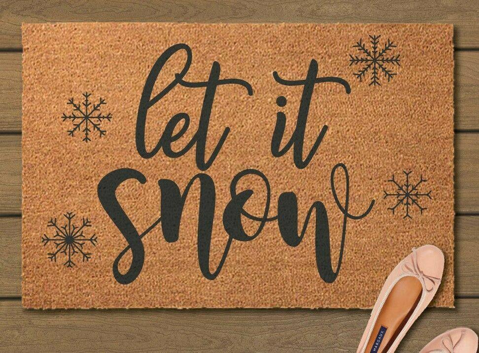Winter Christmas Let It Snow Coir Door Mat 2784 (Parcel Rate)