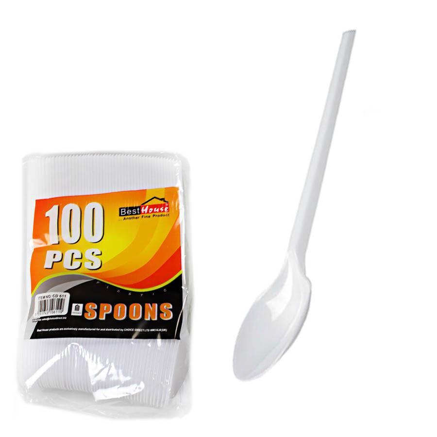 100 Pack Disposable Spoons For Parties And Special Occasions AP1003 / THL9581 (Parcel Rate)