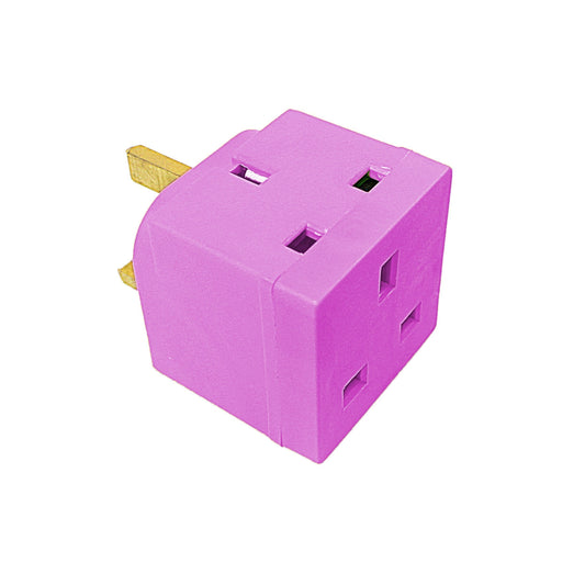Status 2 Way Non Fused Adaptor African Violet In Colour CDU Home Diy 8100 (Parcel Rate)