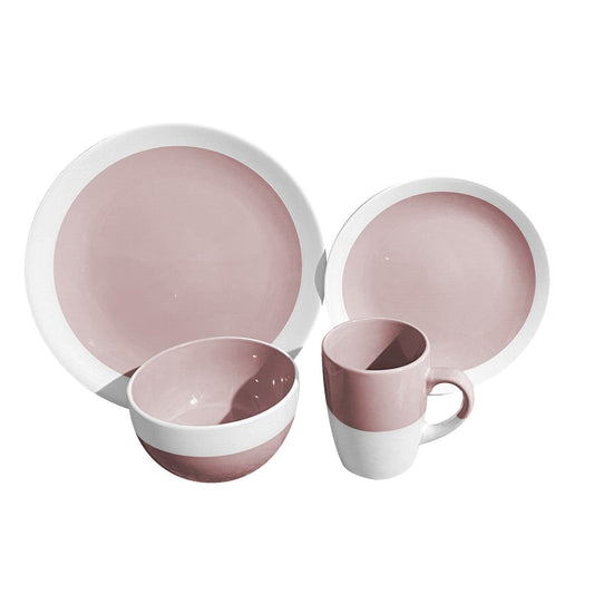 Durane Dinner Set 16pc Plates Bowls Mugs Pink 10214  A (Parcel Plus  Rate)