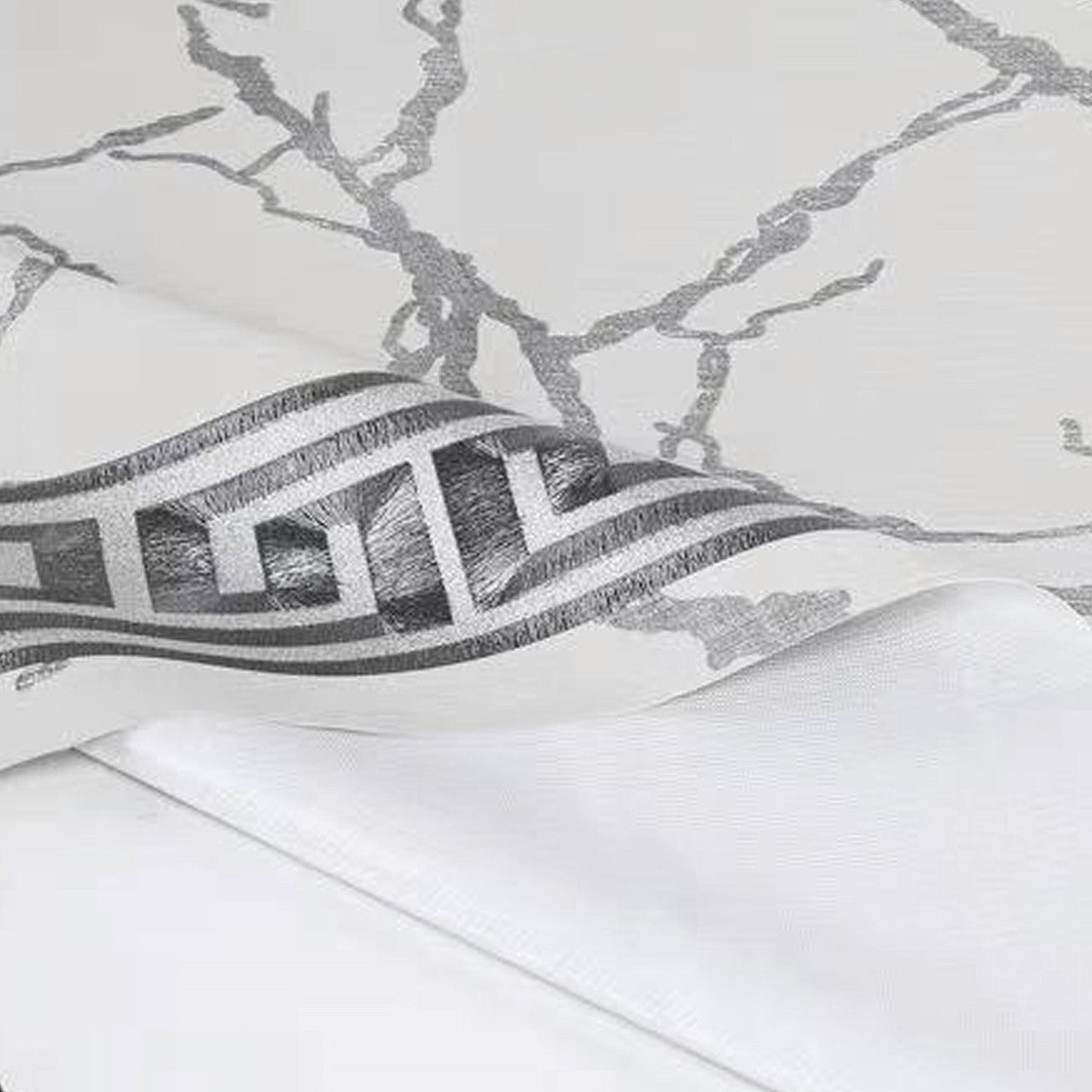 Durane Plastic Table Cover Roll White Marble Silver Pattern Design 1.37x20m DR-8356F 10266 (Big parcel rate)