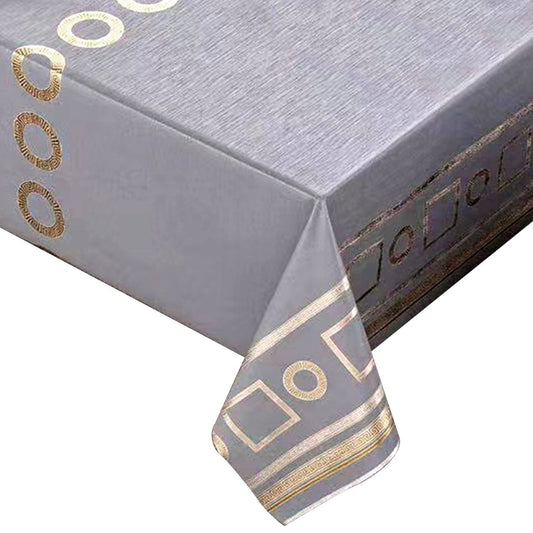 Durane Plastic Table Cover Roll Grey Gold Pattern Design 1.37x20m QS-8507B 10275 (Big parcel rate)