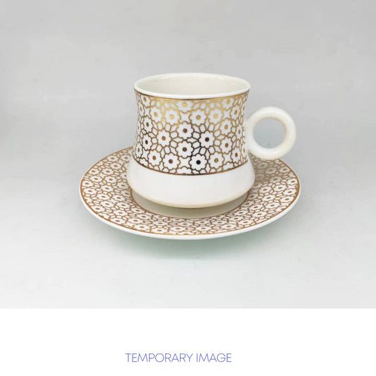 Durane Florette Tea Set 12pc White-Gold 200ml 10527 (Parcel Rate)