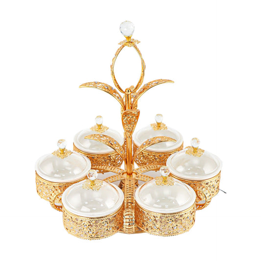 Durane Metal / Plastic Ornate Party Serving Tray Gold S-77 Round 42 x 42 x 44.5 cm 10678 (Big Parcel Rate)