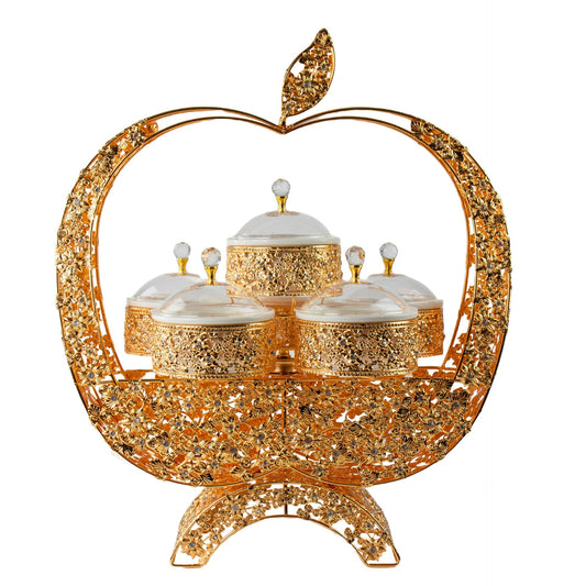 Durane Metal / Plastic Ornate Party Serving Tray Stand Gold A045G Apple 11038 (Big Parcel Rate)
