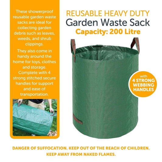200 Litre Reusable Heavy Duty Garden Waste Sack 1168 (Parcel Rate)