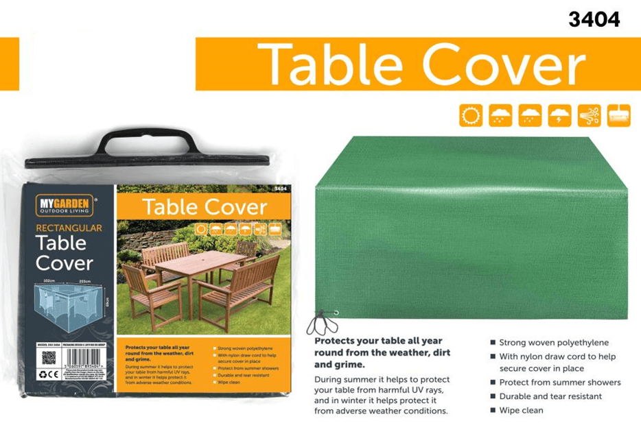 Garden Table Cover Rectangular 203cm 102cm 69cm 3404 (Parcel Rate)