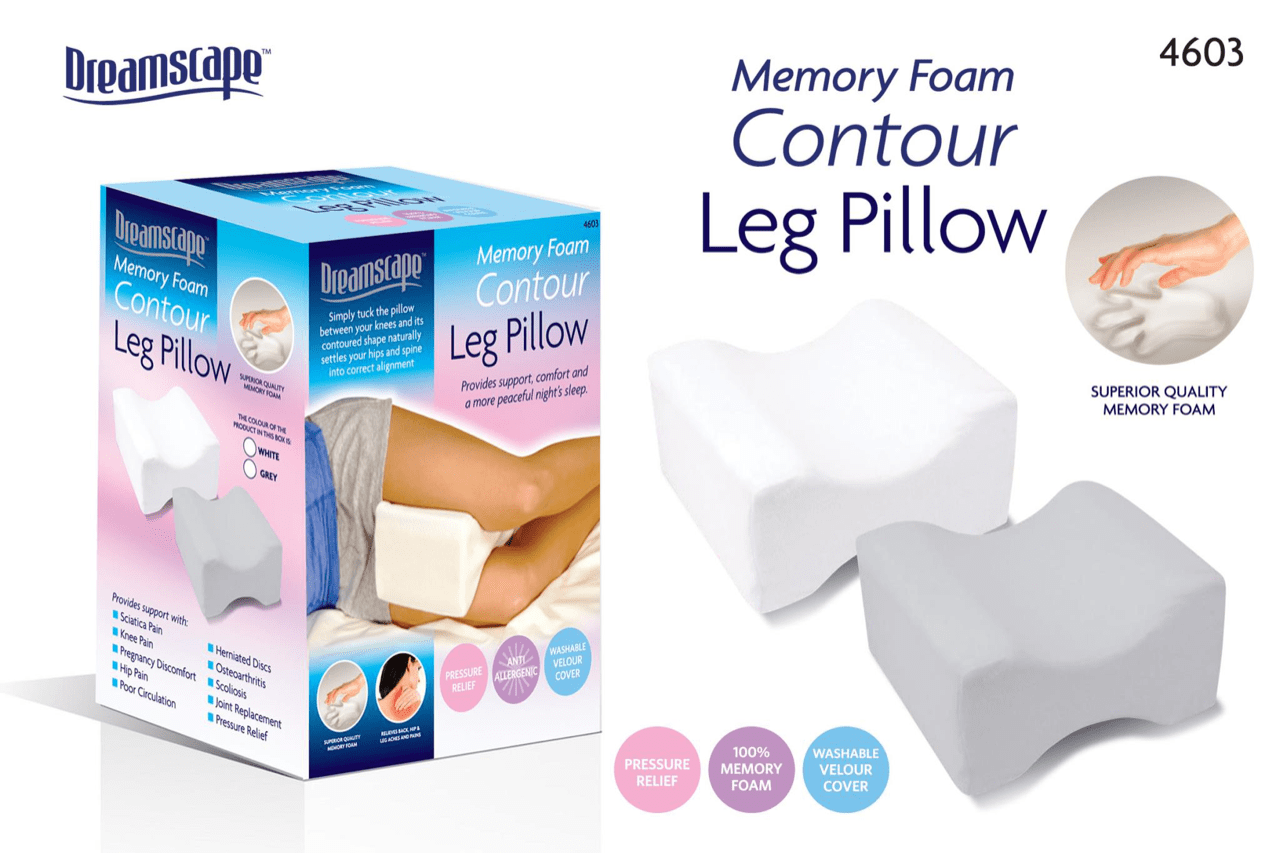 Memory Foam Contour Leg Pillow White 4603 (Parcel Rate)