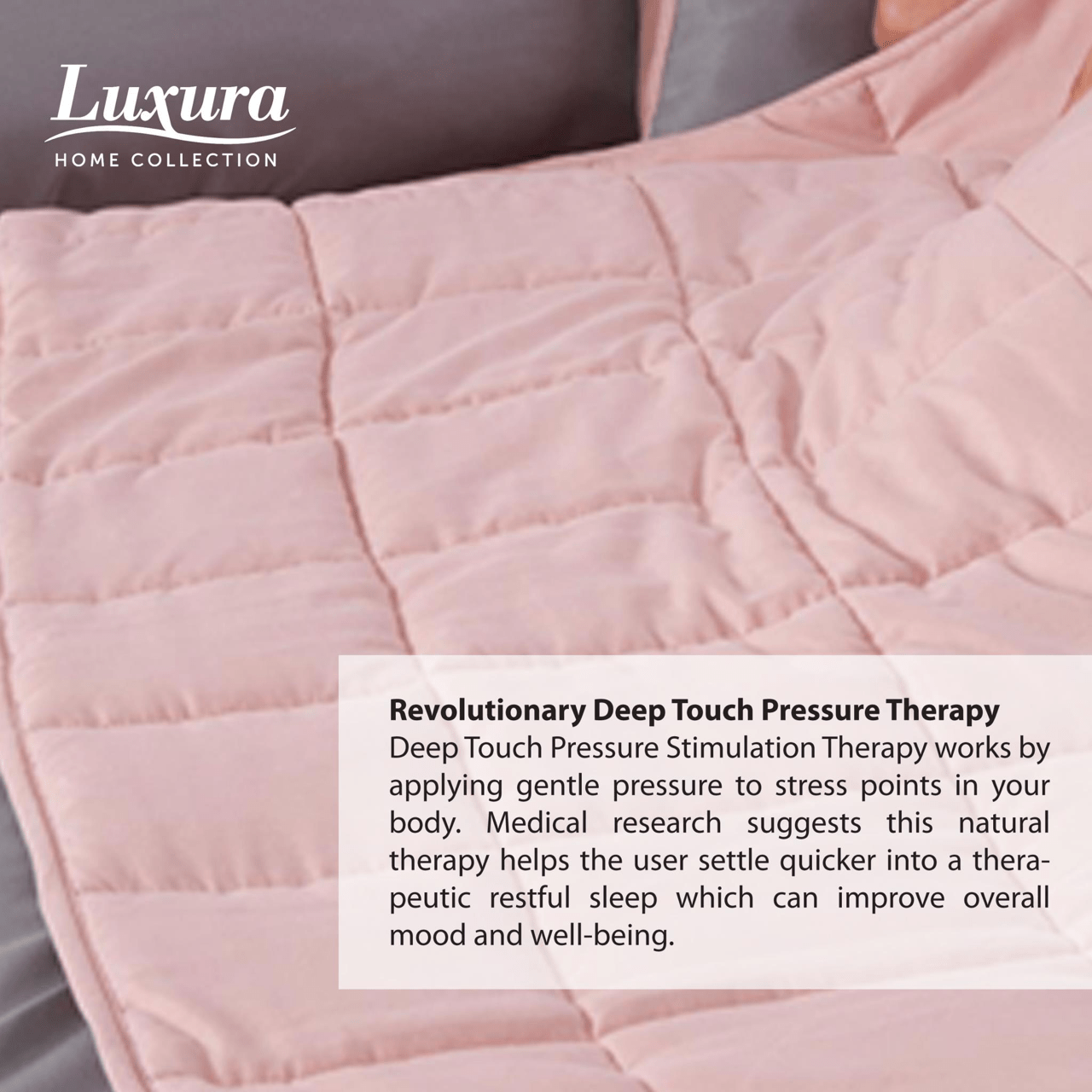 Weighted Blanket 125cm x 150cm 4Kg Pink 4605 (Parcel Rate)