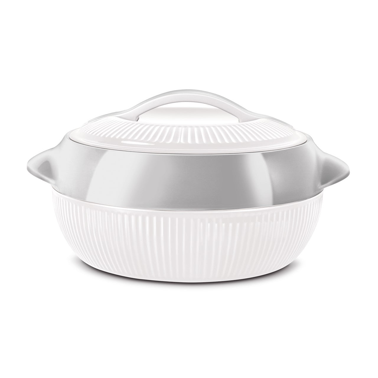 SQ Professional Fiesta Insulated Casserole Hot Pot Set of 3 White-Silver 8935 (Big Parcel Rate)