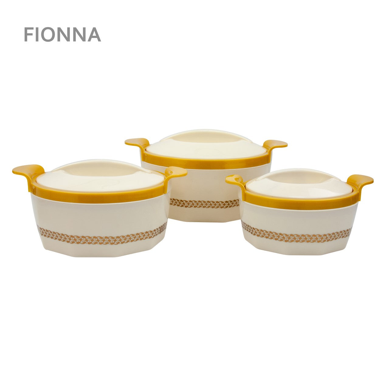 SQ Professional Fionna Hot Pot Set 3pc 1.0 - 1.5 - 2.5 Litre Beige 9351 (Parcel Rate)